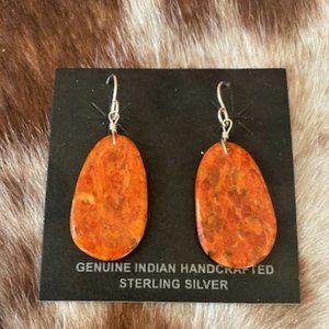 Authentic Spiny Oyster Earrings American Indian Made in New Mexico.